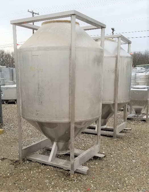 (2) Stainless Steel Tote Bins. Approx. 60 cuft/450 gallon.  4'6